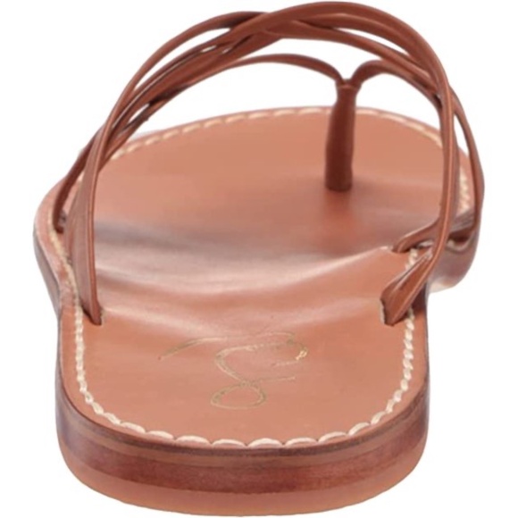 NWOT SAM Edelman Marinea Leather Strap Flats Mule Sandal in Saddle Tan Size 9 - Picture 2 of 7